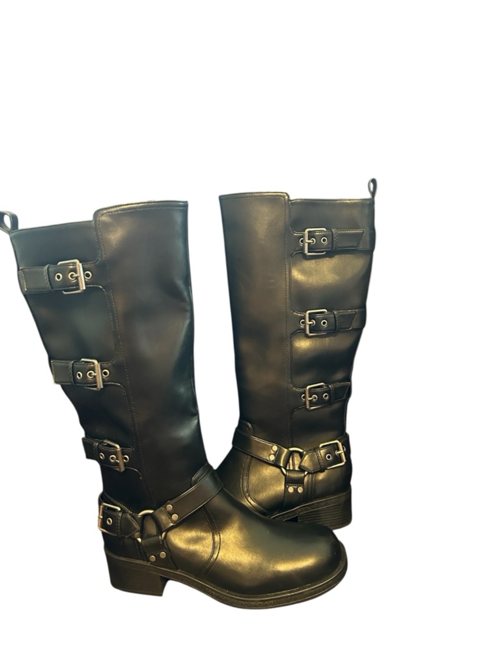 Dolce Vita Black Mid-Calf Buckle Riding Boots